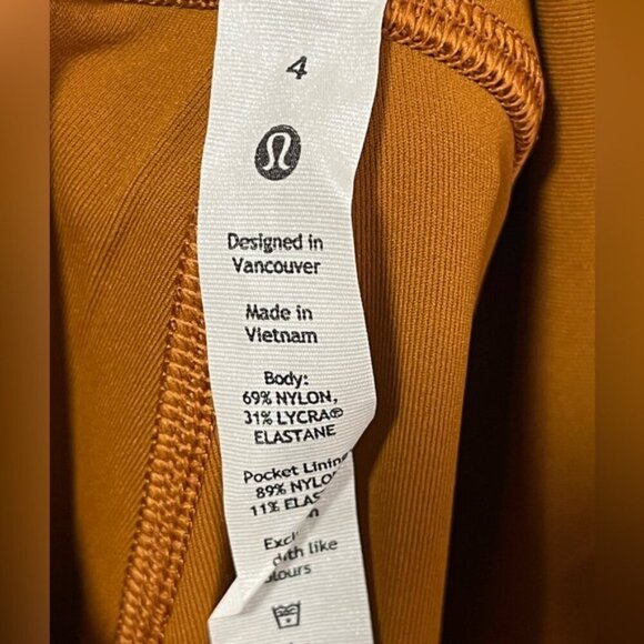 Lululemon Burnt Orange Reflective Crop Leggings - Size 4 - Picture 12 of 12
